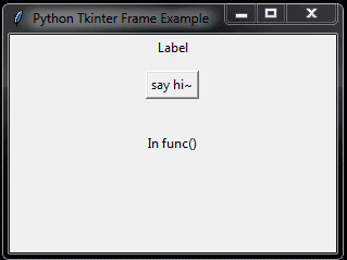 how to display frame in Python Tkinter