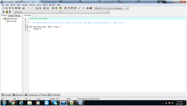 project explorer in Dev C++