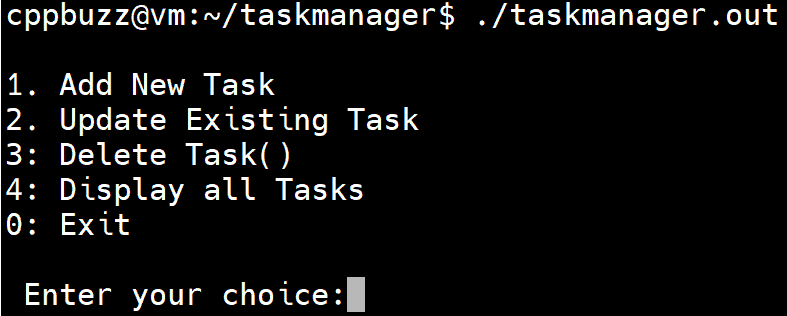 C++ mini Project on taskmanger