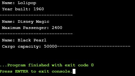 C++ example of inheritance and virtual function