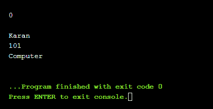 C++ Example of default and parameterized constructor