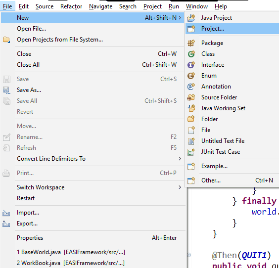 create new swt project in eclipse