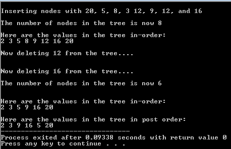 Binary tree using template in C++