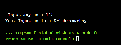 c++ program on krishnamurthy number