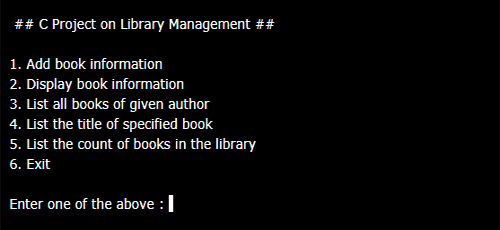 Library Management Project in C Programming