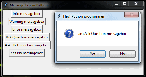 how to display messagebox/popup in Python Tkinter