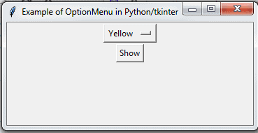 how to create optino menu in Python Tkinter