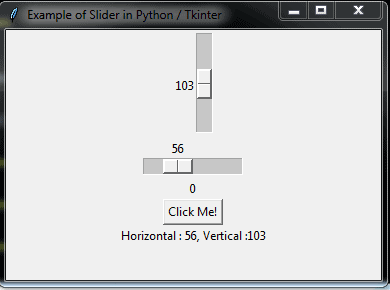 how to display Slider in Python Tkinter