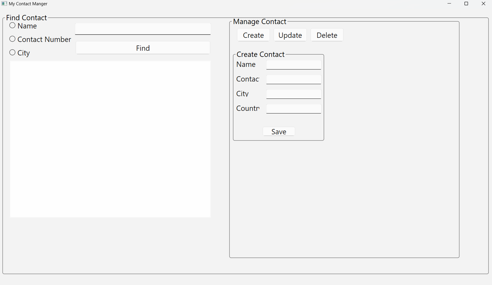 QT C++ Project on Contact Manager