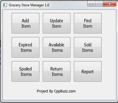 QT C++ GUI Project on Grocery Store Management