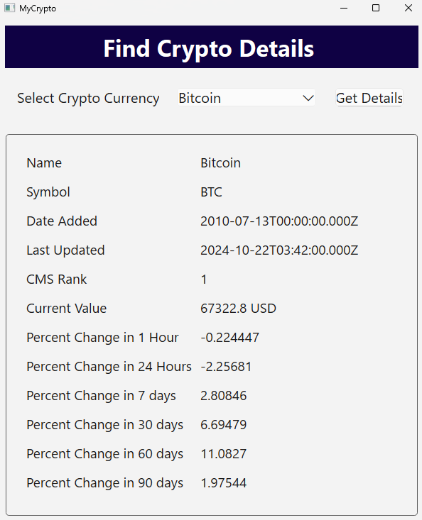 QT C++ Project on CryptoCurrency